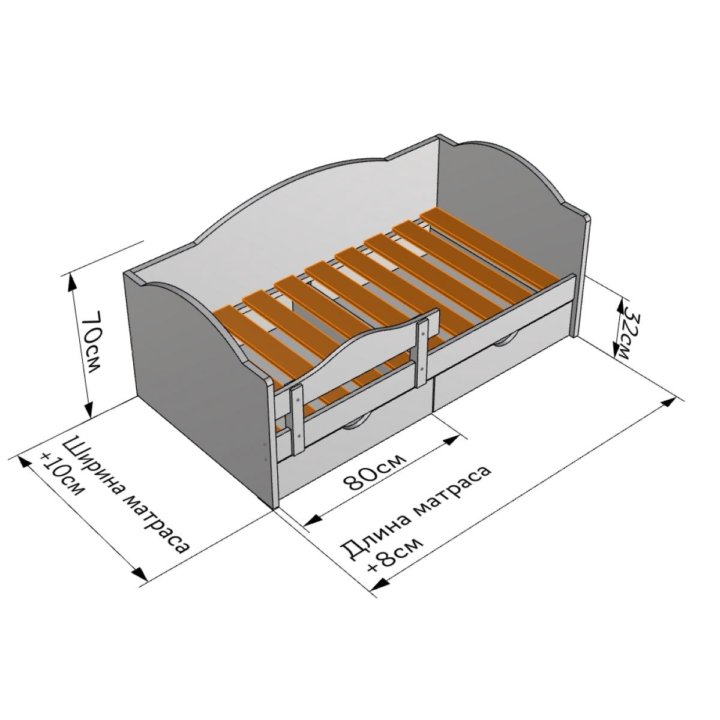 Высота детской кроватки от пола фото 17