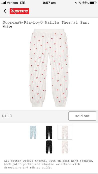 supreme playboy waffle thermal pants