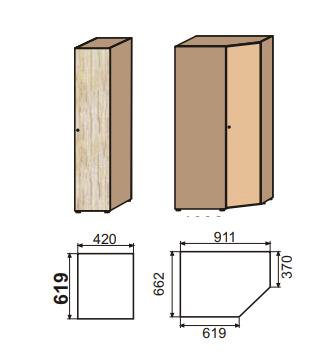 Угловой шкаф октава