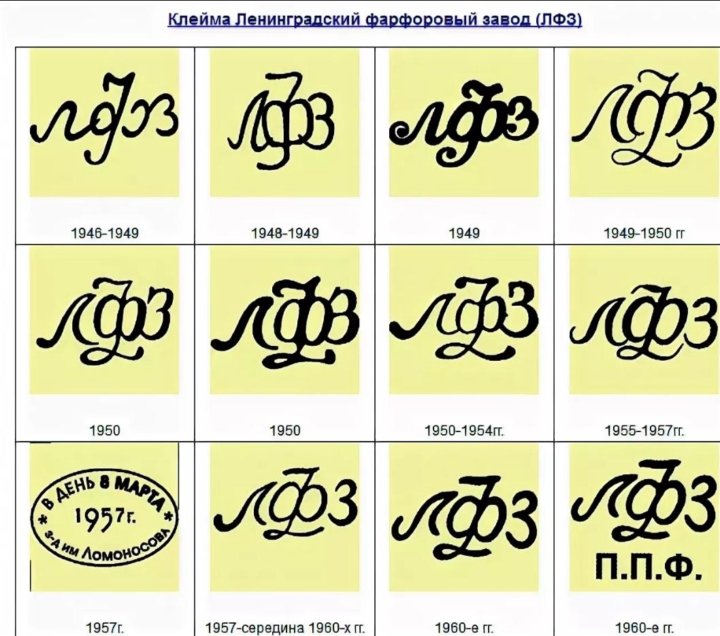 Клеймо лфз по годам