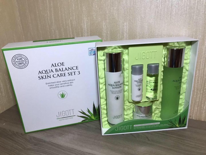 Aloe Aqua Balance Skin Care 3set. Jigott набор с алоэ. Набор для лица - Aloe Aqua Balance Skin Care 3set (Jigott). Джигот тонер алоэ Аква баланс.