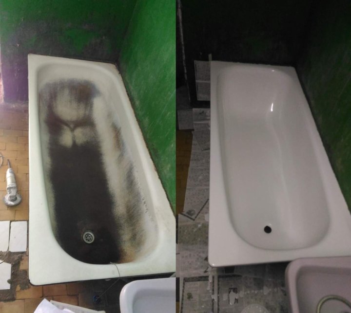 Ванна до и после. Отреставрированная ванна. Старая ванна. Ванна после реставрации.