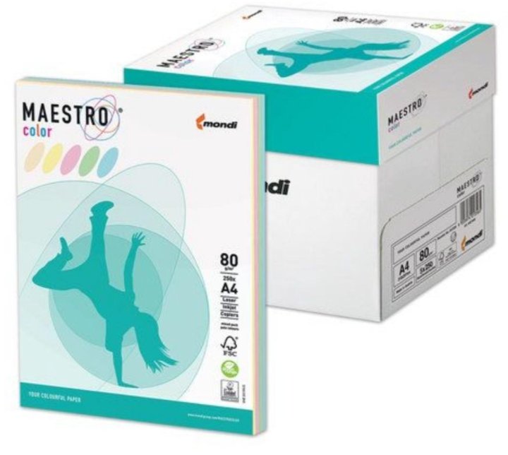 В пачке 250 листов формата а4. Бумага Maestro Color а4, 80 г/м, 250 л. (5цв.x50л.. А4 маэстро бумага маэстро. Бумага а4 Maestro Color 80г\м,250л (5цвх50л) цветная пастель. Бумага Maestro Color а4, 80 г/м2, 250 л. (5 цв.x50 л.).