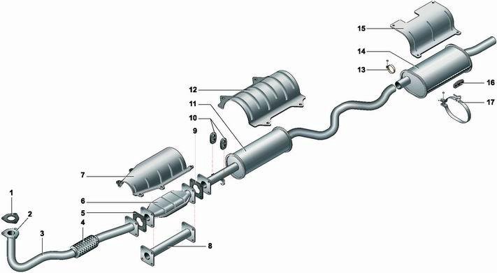 Ваз 2107 глушитель в сборе схема