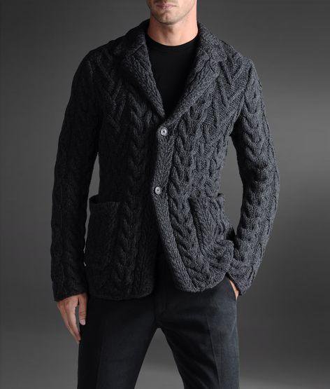 Вязаное пальто для мужчины