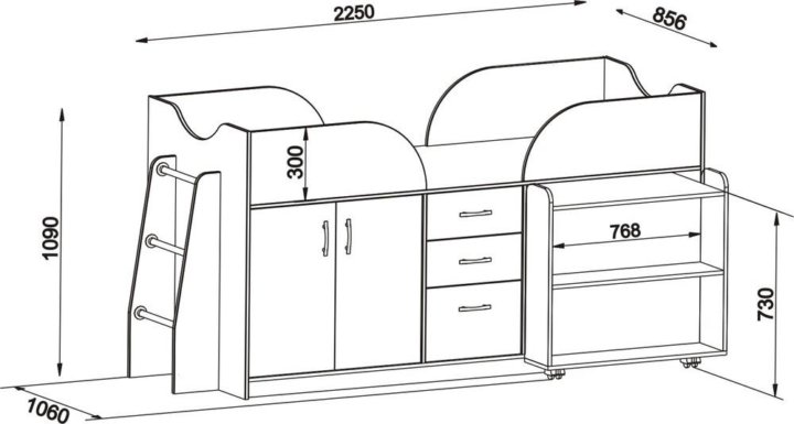 Кровать чердак схема с размерами