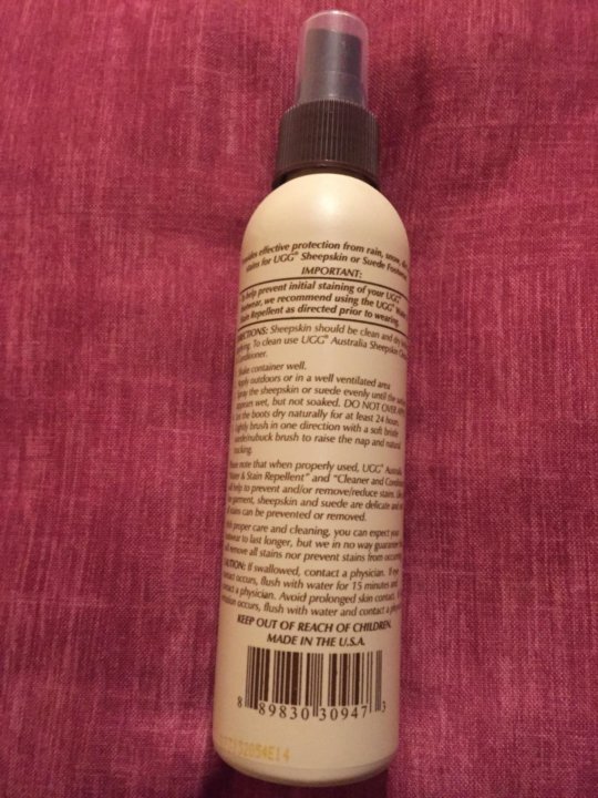 water & stain repellent for sheepskin & suede