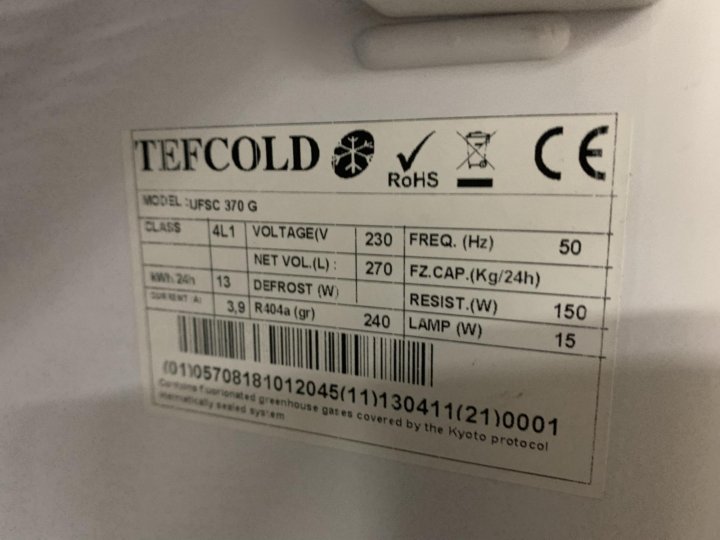 Шкаф морозильный tefcold ufsc370g