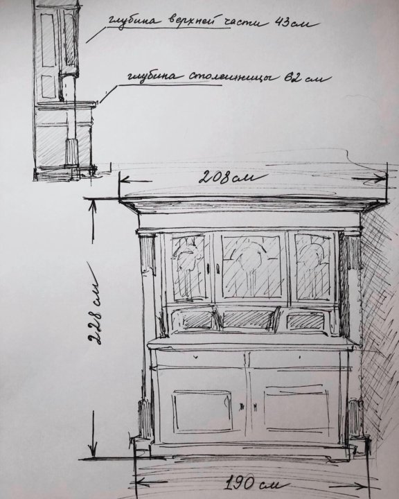 Чертежи буфета для кухни своими руками