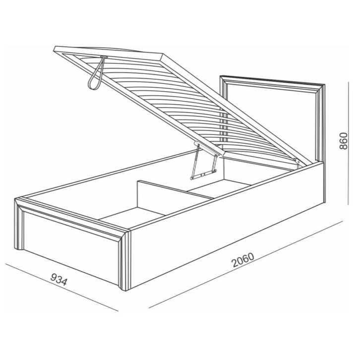 Схема сборки кровати с подъемным механизмом и ящиком для белья