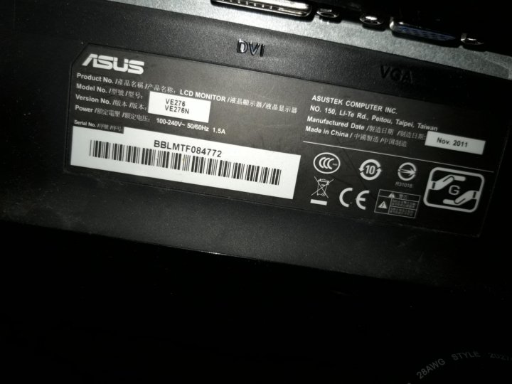 Asus ve276 схема