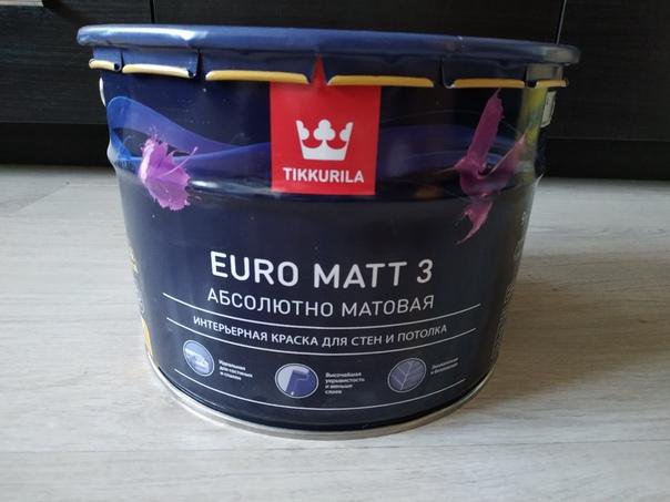 Краска euro matt. Тиккурила евро Матт 3. Tikkurila Euro Matt 3 9 литров. Tikkurila Euro Matt 3 0,9 l.. Краска Тиккурила евро 3.