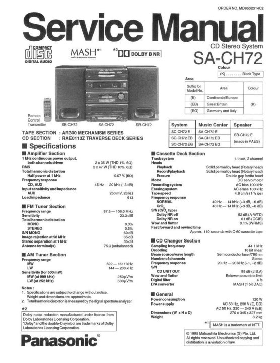 Panasonic sa ch74 схема