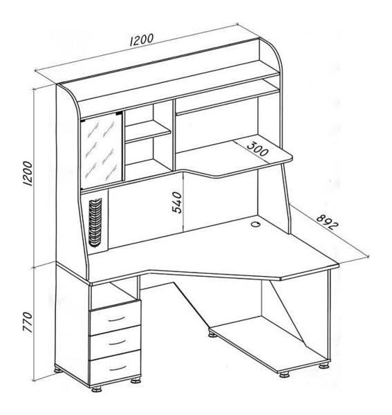 Компьютерных столов с размерами