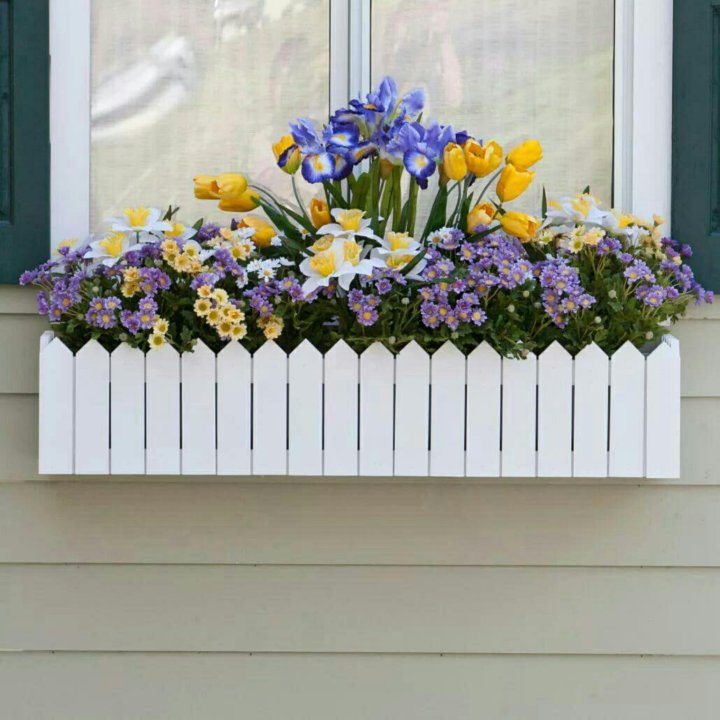 Кашпо для цветов на заборе фото