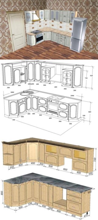 Как самим сделать кухню угловую