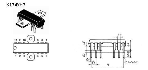 Микросхема к174ун7. К174ун7 номера ножек. Радиатор для к174ун7. К 174 ун 7.