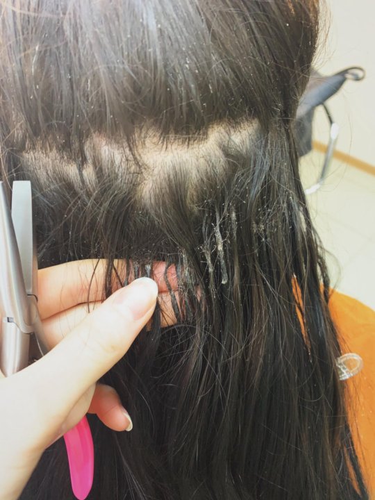 Наращивание волос фото после снятия