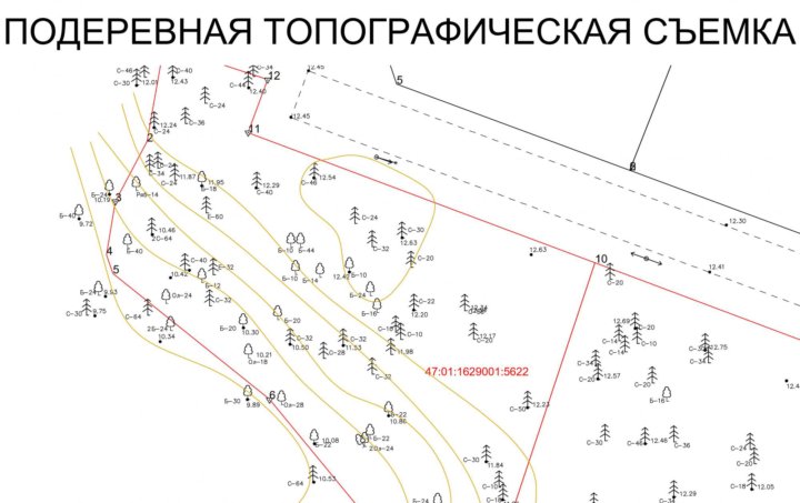 Подеревка на плане