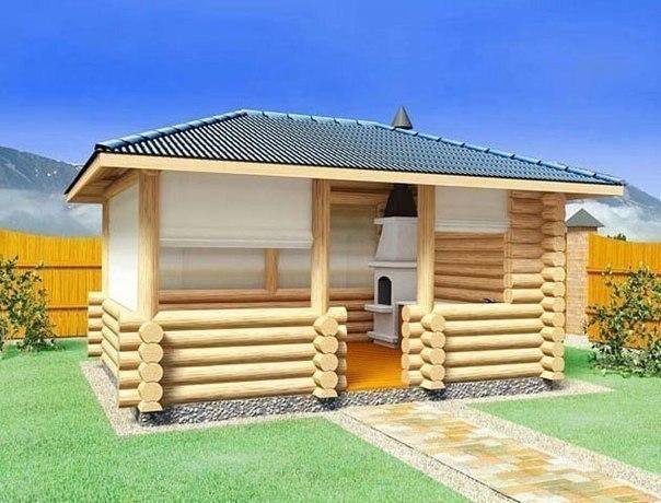 Беседки из бревна проекты и цены