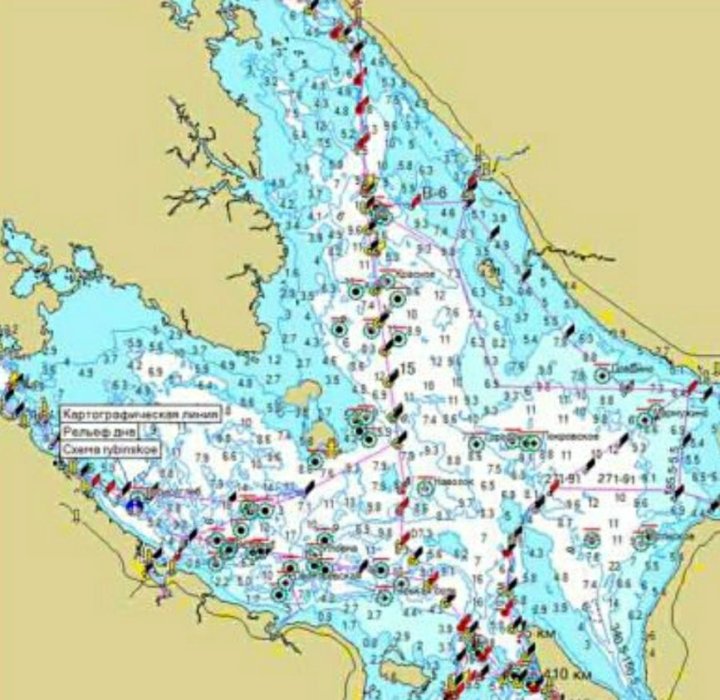Карта глубин рыбинского водохранилища карта