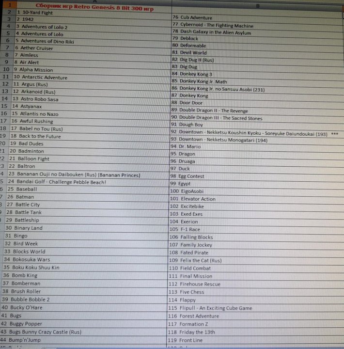 Retro genesis игры список