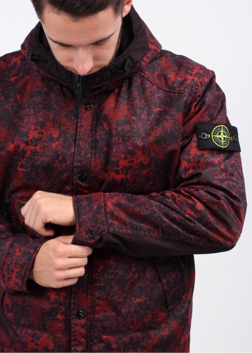 red camo stone island jacket