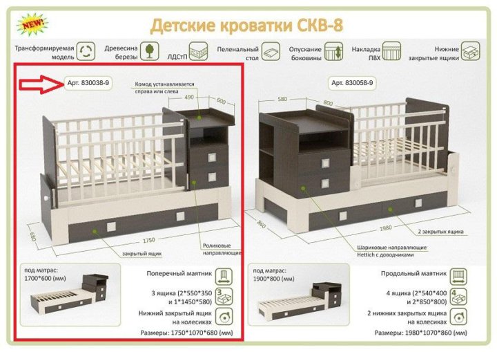 Как собрать кроватку с маятником и ящиком и комодом