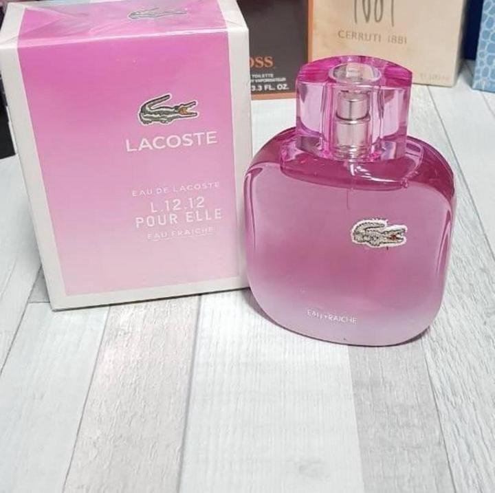 Розовые духи в летуаль. Lacoste l 12 12 Eau Fraiche жен. Лакост pour elle Fraiche l.12.12. Лакоста духи розовые Eau Fraiche. Лакост розовый женский l12.12.