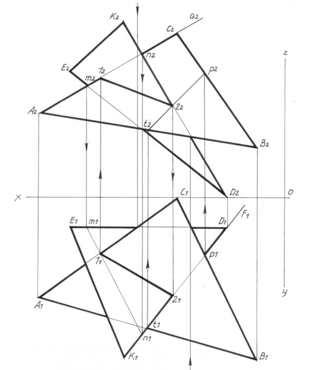 Чертеж плоскости пересекаются