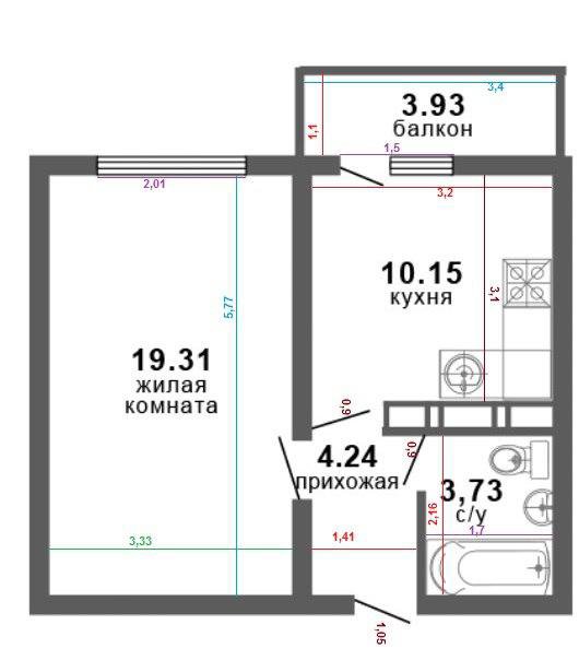 Минимальная площадь жилой комнаты в однокомнатной квартире