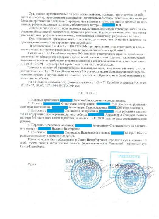 Лишение гражданских прав пример Неактивно