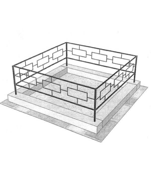 Эскиз оградки на кладбище