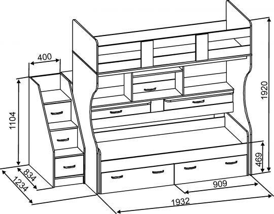 Длина двухъярусной кровати