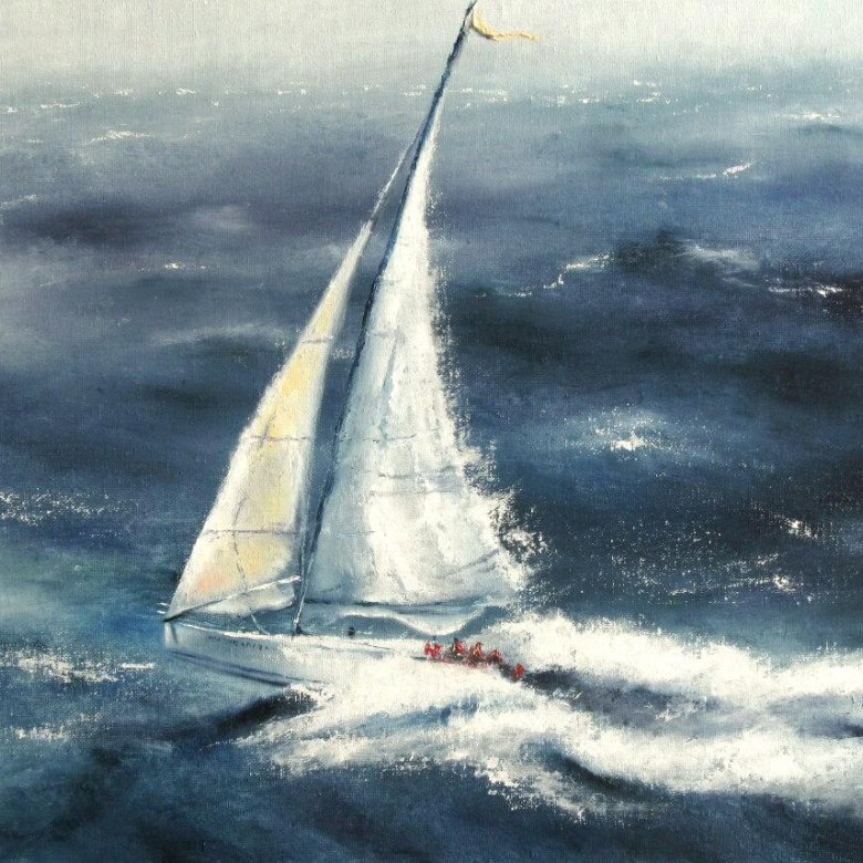 Яхта в штормовом море