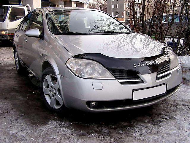 Примера р12 капот. Мухобойка Nissan primera p12. Дефлектор Nissan primera p12. Дефлектор капота primera p12 Nissan. Ниссан премьера 2007 мухобойкой.