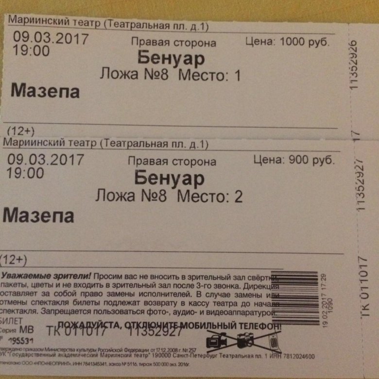 Билет в мариинский театр