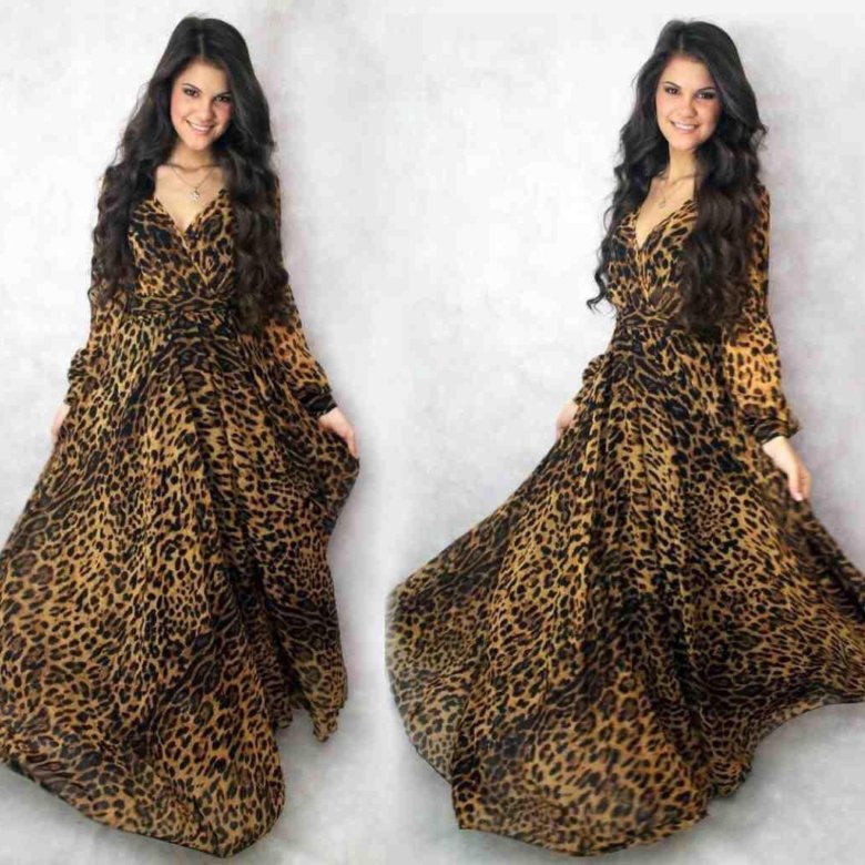 Леопардовое Платье Длинное