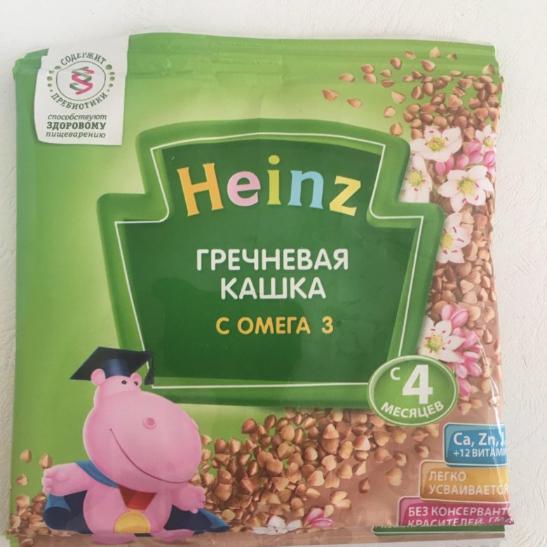 Каша безмолочная heinz гречневая с омега 3 с 4 мес 200 г