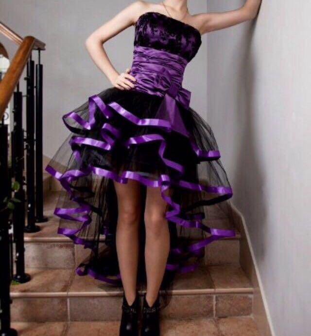 Платье черное с фиолетовым