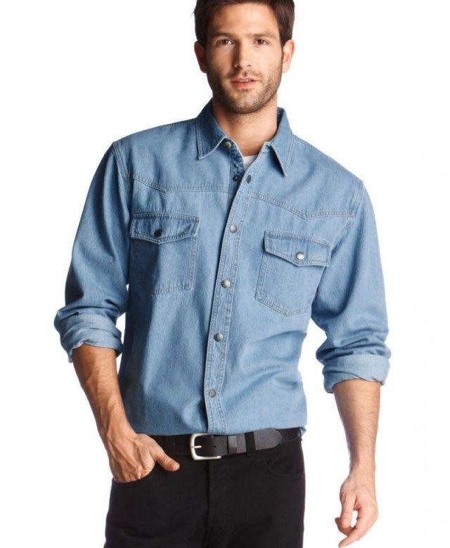 Модные мужские джинсовые рубашки