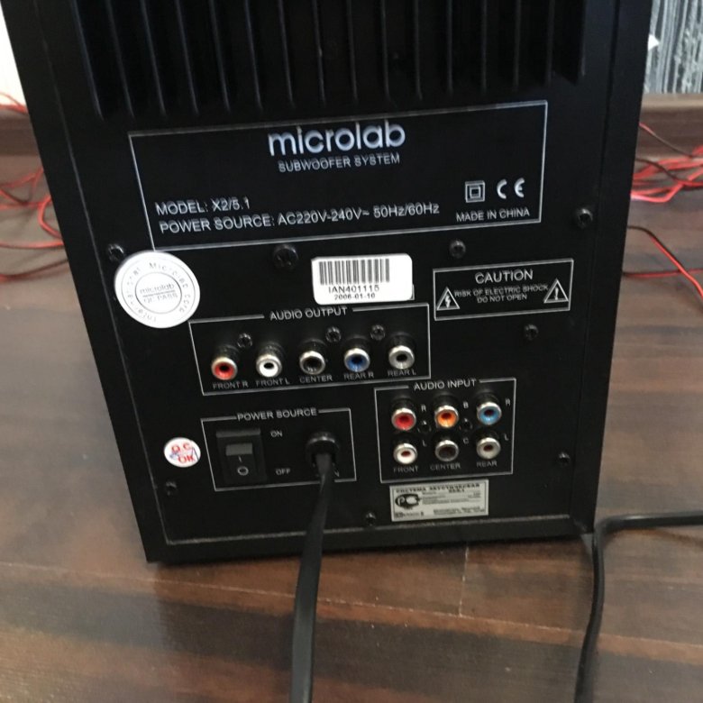 Microlab x2 5.1 правильное подключение