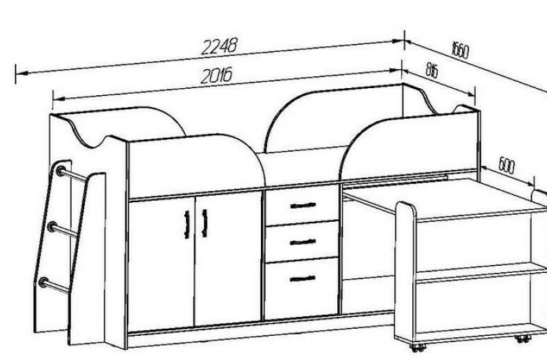 Размеры кровати чердака для детей