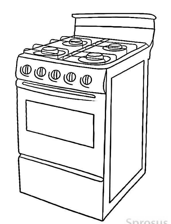 Рисунок духовка карандашом