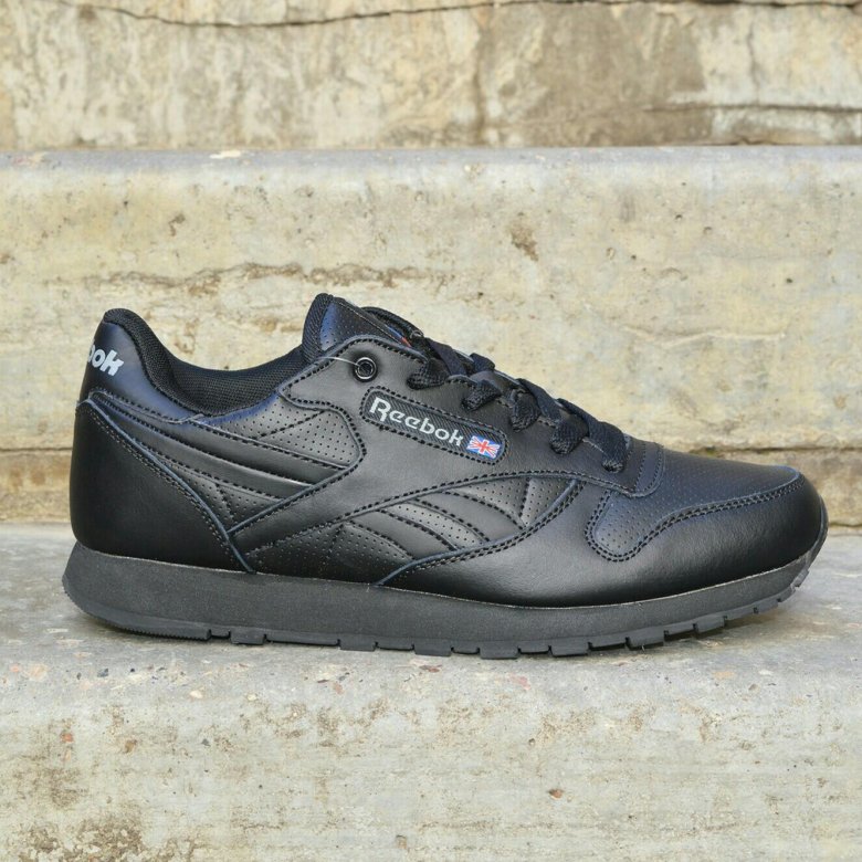 Новые! Reebok черные кожаные кроссовки. Рибок – купить в Москве, цена 1 ...