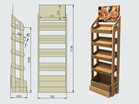 Стеллажи под кондитерскую продукцию