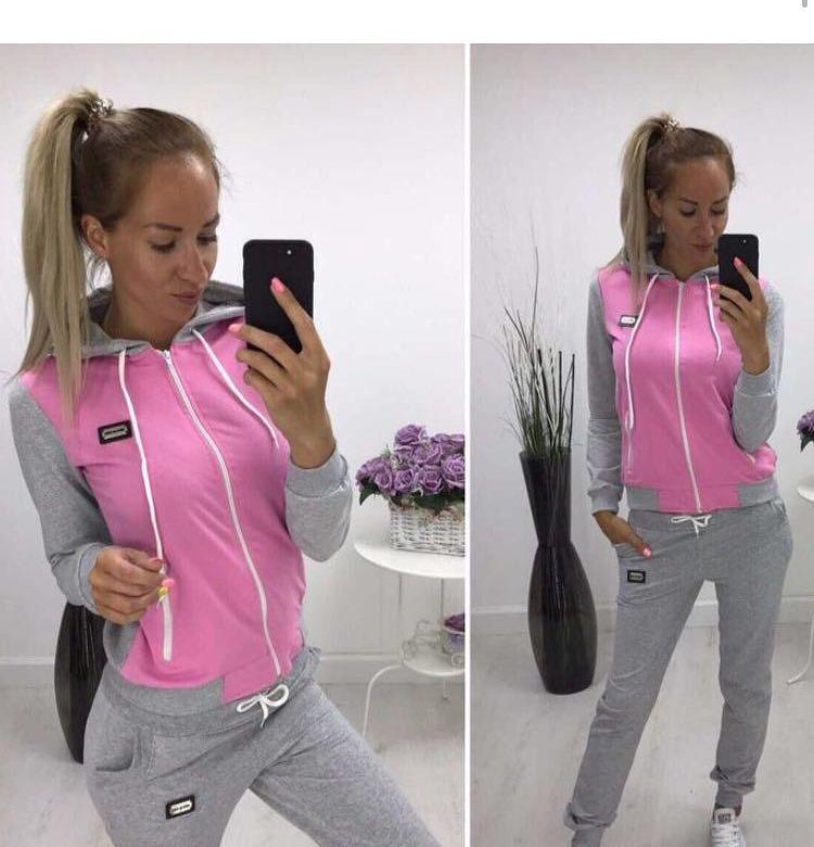 Спортивный костюм Pink серо розовый