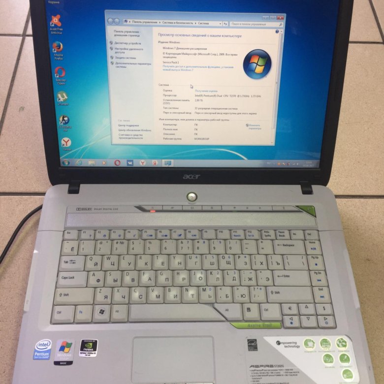 Acer aspire 5720 нет изображения