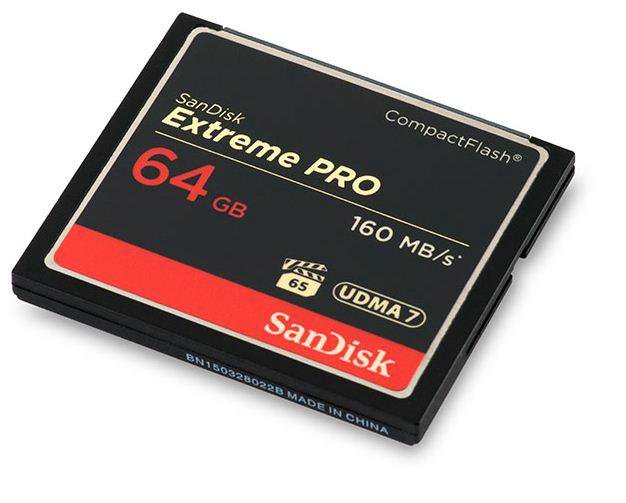 Карта памяти sandisk extreme pro compactflash 64gb 160 150 mb s