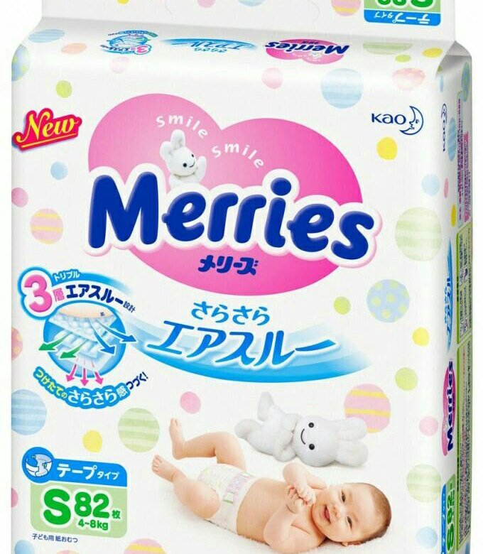 Подгузники merries s 4 8